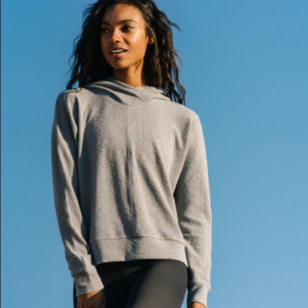 Zyia Grey Textures Hoodie Large